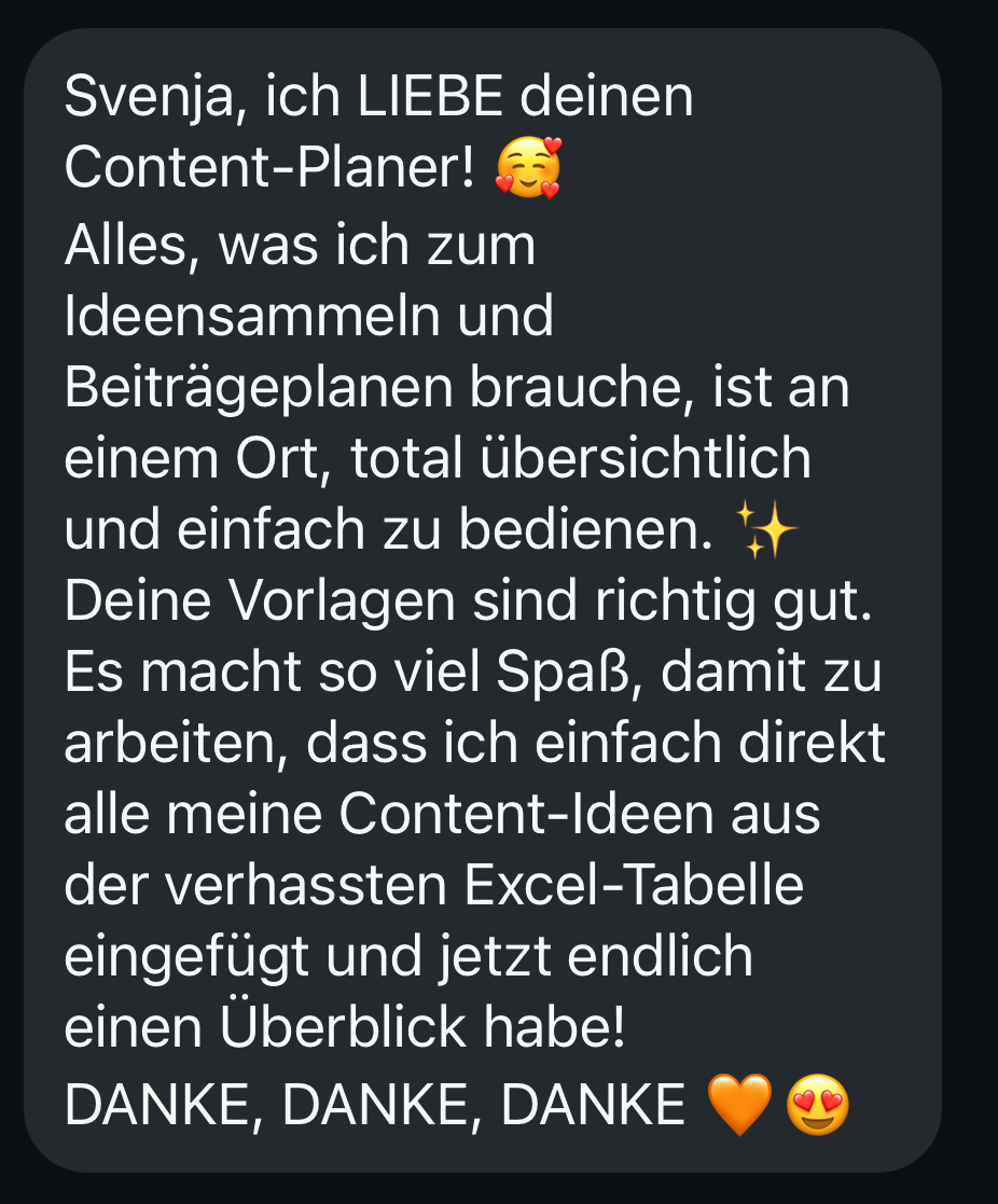 Kundenfeedback zum Notion Content Planer